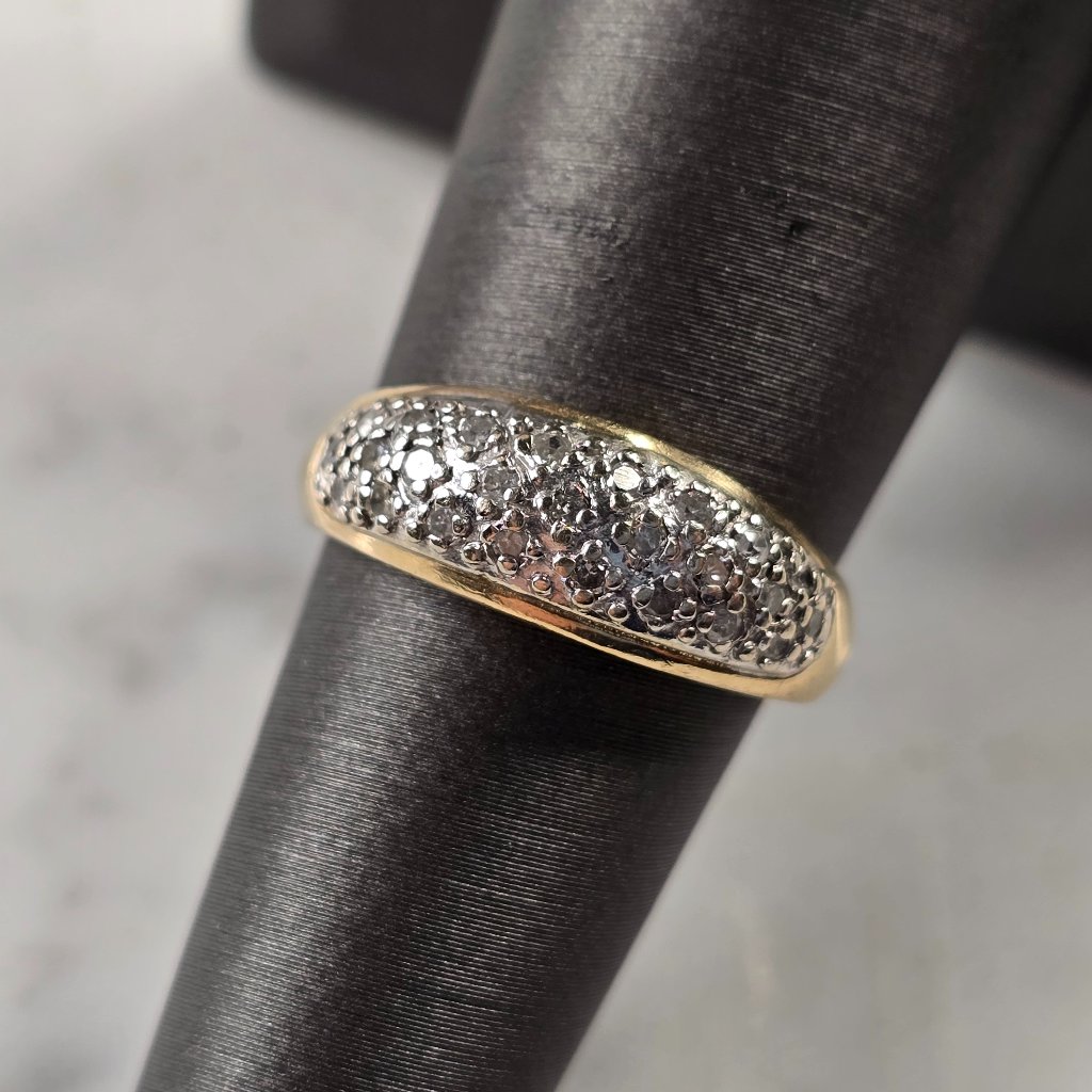Womens Vintage Estate 14k Yellow Gold Diamond Ring 3.5g #E4510